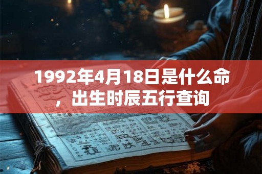 1992年4月18日是什么命，出生时辰五行查询