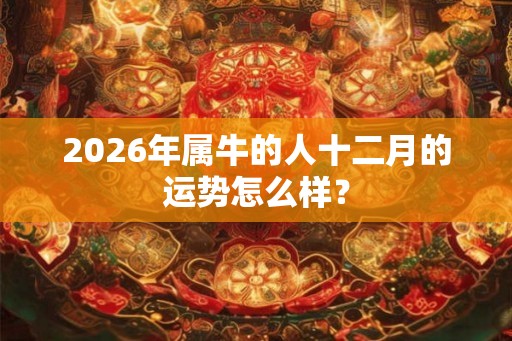 2026年属牛的人十二月的运势怎么样？