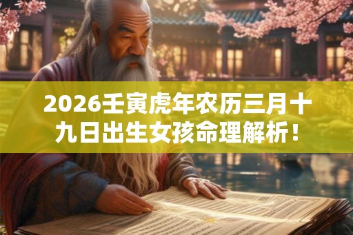 2026壬寅虎年农历三月十九日出生女孩命理解析！