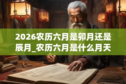2026农历六月是卯月还是辰月_农历六月是什么月天干地支