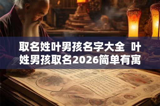 取名姓叶男孩名字大全  叶姓男孩取名2026简单有寓意