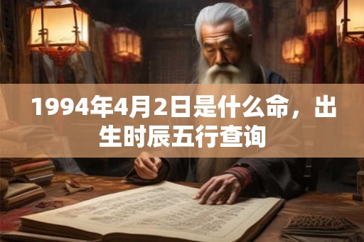 1994年4月2日是什么命，出生时辰五行查询
