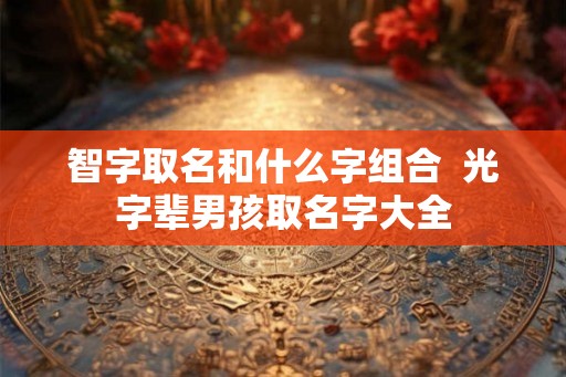 智字取名和什么字组合  光字辈男孩取名字大全