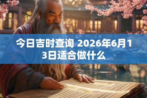 今日吉时查询 2026年6月13日适合做什么 今日吉时查询 2026年6月13日适合做什么