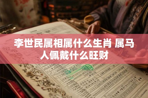 李世民属相属什么生肖 属马人佩戴什么旺财