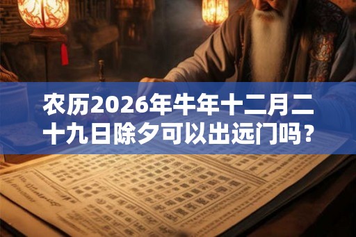农历2026年牛年十二月二十九日除夕可以出远门吗？