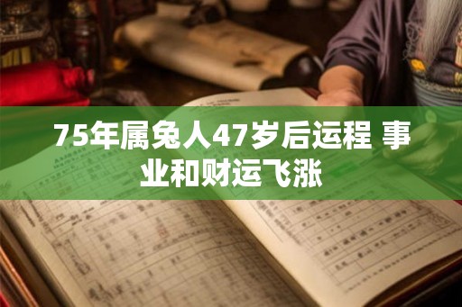 75年属兔人47岁后运程 事业和财运飞涨