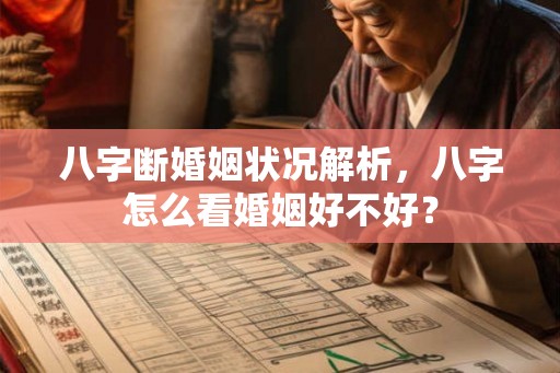 八字断婚姻状况解析，八字怎么看婚姻好不好？