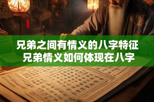 兄弟之间有情义的八字特征 兄弟情义如何体现在八字中