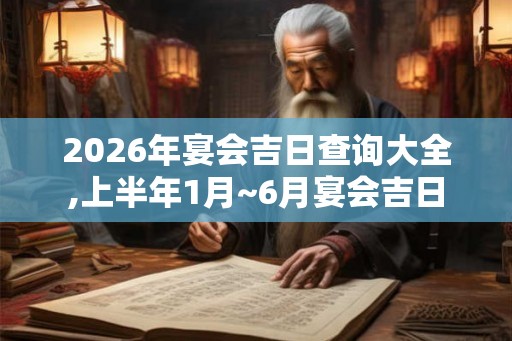2026年宴会吉日查询大全,上半年1月~6月宴会吉日