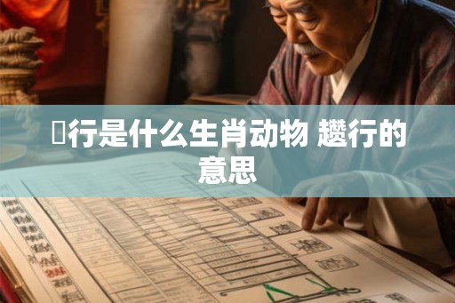 柤行是什么生肖动物 趱行的意思