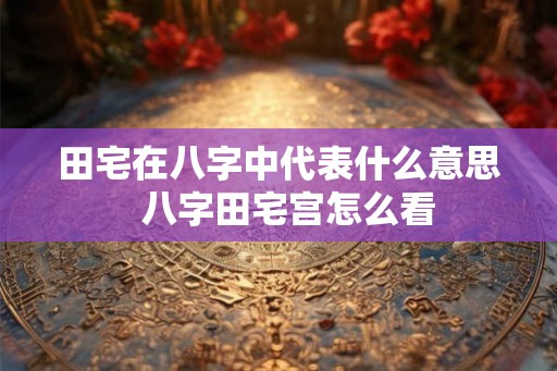 田宅在八字中代表什么意思 八字田宅宫怎么看 田宅在八字中代表什么意思 八字田宅宫怎么看