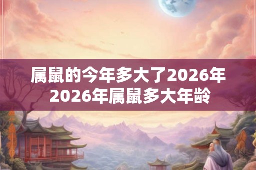属鼠的今年多大了2026年 2026年属鼠多大年龄