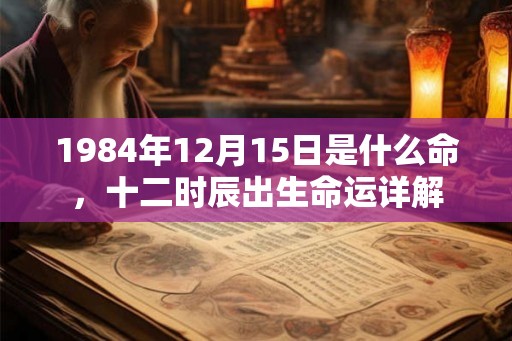 1984年12月15日是什么命，十二时辰出生命运详解