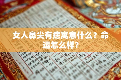 女人鼻尖有痣寓意什么？命运怎么样？