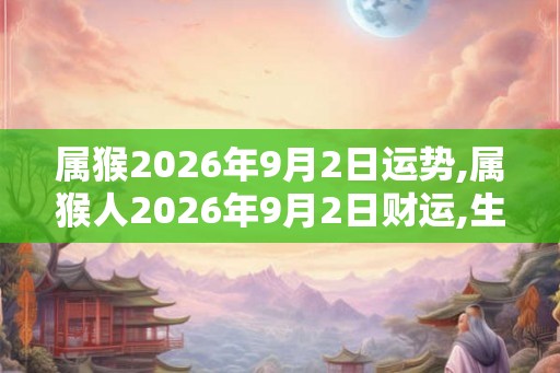 属猴2026年9月2日运势,属猴人2026年9月2日财运,生肖猴2026年9月2日运势 属猴2026年9月2日运势,属猴人2026年9月2日财运,生肖猴2026年9月2日运势