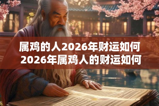 属鸡的人2026年财运如何 2026年属鸡人的财运如何