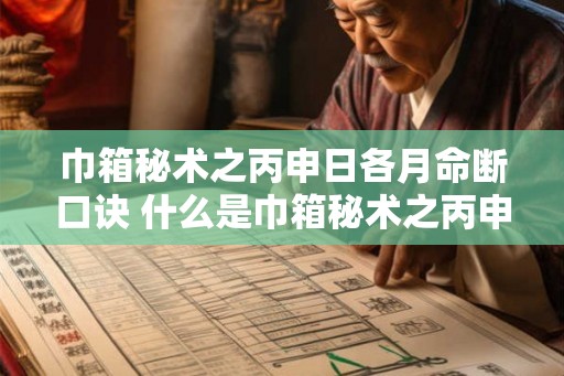 巾箱秘术之丙申日各月命断口诀 什么是巾箱秘术之丙申日各月命断口诀