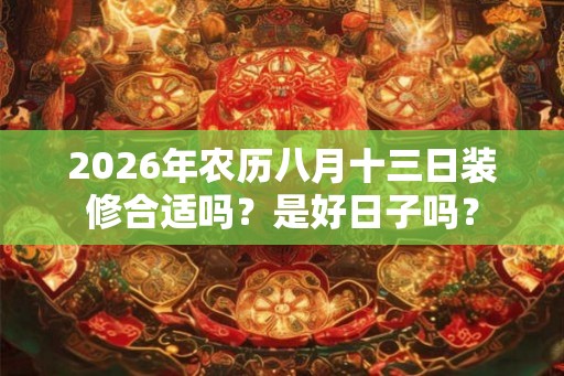 2026年农历八月十三日装修合适吗？是好日子吗？