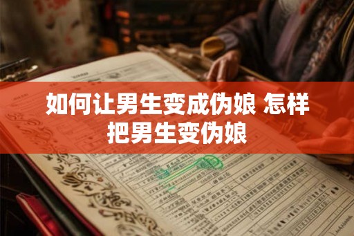 如何让男生变成伪娘 怎样把男生变伪娘