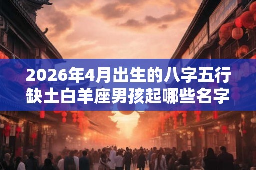 2026年4月出生的八字五行缺土白羊座男孩起哪些名字好