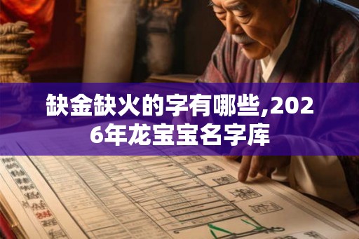 缺金缺火的字有哪些,2026年龙宝宝名字库