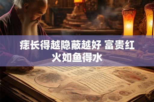 痣长得越隐蔽越好 富贵红火如鱼得水