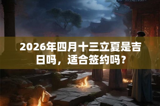 2026年四月十三立夏是吉日吗，适合签约吗？