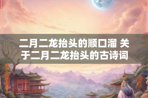 二月二龙抬头的顺口溜 关于二月二龙抬头的古诗词 二月二龙抬头的顺口溜 关于二月二龙抬头的古诗词