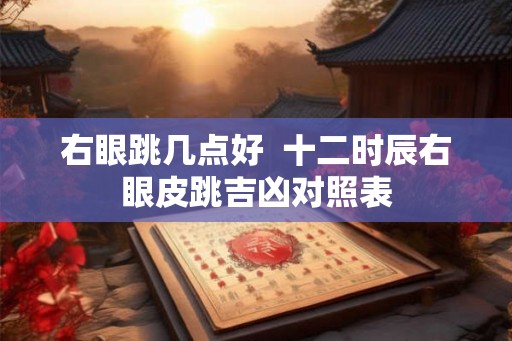 右眼跳几点好  十二时辰右眼皮跳吉凶对照表