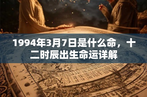 1994年3月7日是什么命，十二时辰出生命运详解