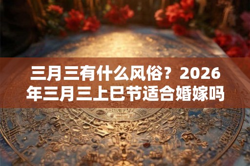 三月三有什么风俗？2026年三月三上巳节适合婚嫁吗？