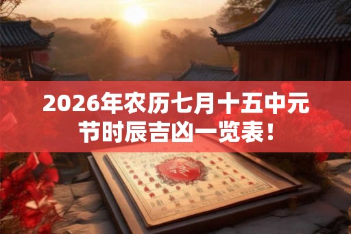 2026年农历七月十五中元节时辰吉凶一览表！