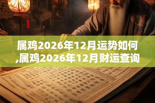 属鸡2026年12月运势如何,属鸡2026年12月财运查询 属鸡2026年12月运势如何,属鸡2026年12月财运查询