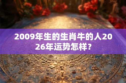 2009年生的生肖牛的人2026年运势怎样？