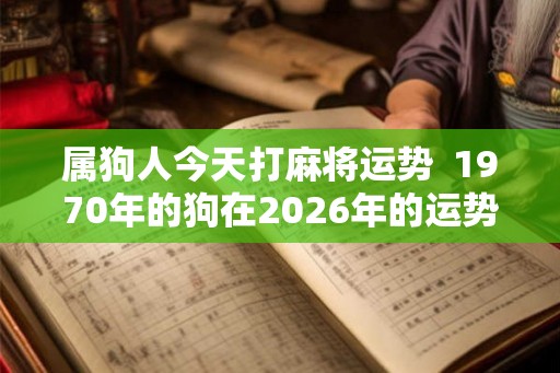 属狗人今天打麻将运势  1970年的狗在2026年的运势如何