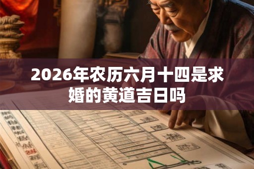 2026年农历六月十四是求婚的黄道吉日吗