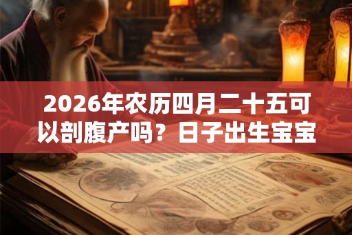 2026年农历四月二十五可以剖腹产吗？日子出生宝宝命运？