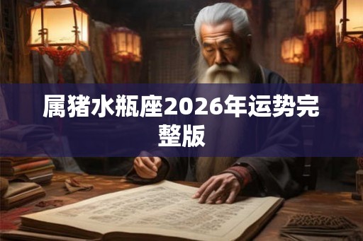 属猪水瓶座2026年运势完整版