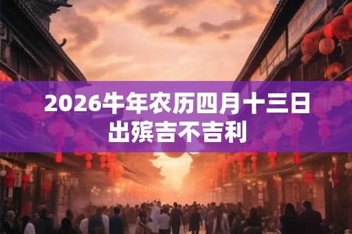 2026牛年农历四月十三日出殡吉不吉利