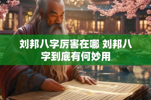 刘邦八字厉害在哪 刘邦八字到底有何妙用