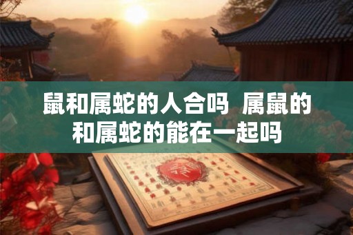 鼠和属蛇的人合吗  属鼠的和属蛇的能在一起吗