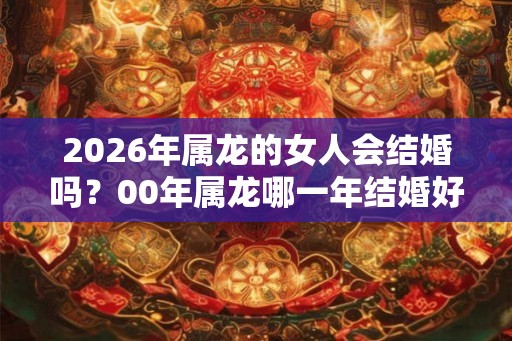 2026年属龙的女人会结婚吗？00年属龙哪一年结婚好？