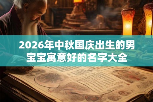 2026年中秋国庆出生的男宝宝寓意好的名字大全
