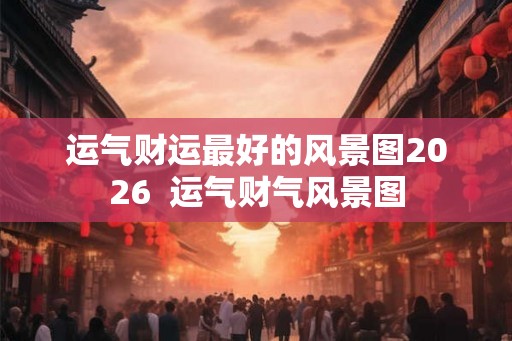运气财运最好的风景图2026  运气财气风景图