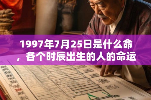 1997年7月25日是什么命,各个时辰出生的人的命运 1997年7月25日是什么命,各个时辰出生的人的命运