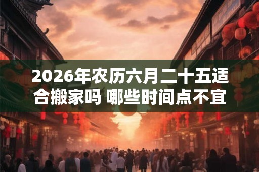2026年农历六月二十五适合搬家吗 哪些时间点不宜搬家