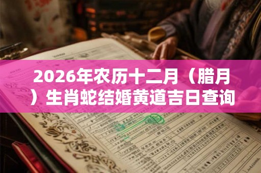 2026年农历十二月(腊月)生肖蛇结婚黄道吉日查询 2026年农历十二月(腊月)生肖蛇结婚黄道吉日查询
