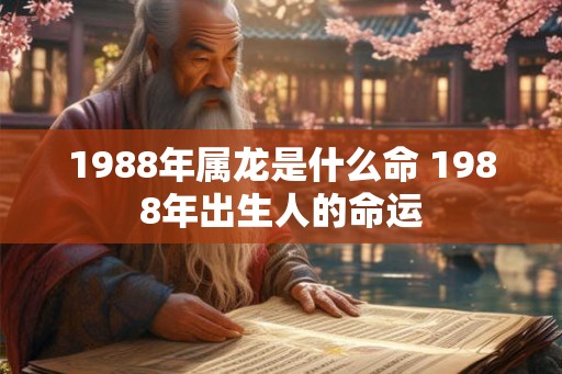 1988年属龙是什么命 1988年出生人的命运 1988年属龙是什么命 1988年出生人的命运