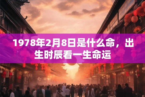 1978年2月8日是什么命，出生时辰看一生命运